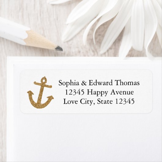 Gouden Anker Glitter Etiket (Insitu)