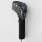 Gouden Anker & Helm Nautilus Patroon Golfheadcover (Schuin)