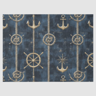 Gouden Anker & Helm Nautilus Patroon Tissuepapier