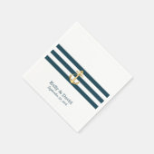 Gouden Anker Marine Blauwe Strepen Nautische Bruil Servetten (Hoek)