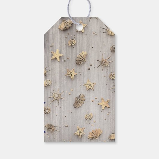 Gouden Anker Marine Nautische Bruiloft Cadeaulabel (Achterkant)