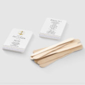 Gouden anker, marine strepen nautische bruiloft pr handwaaier (Niet-gemonteerd)