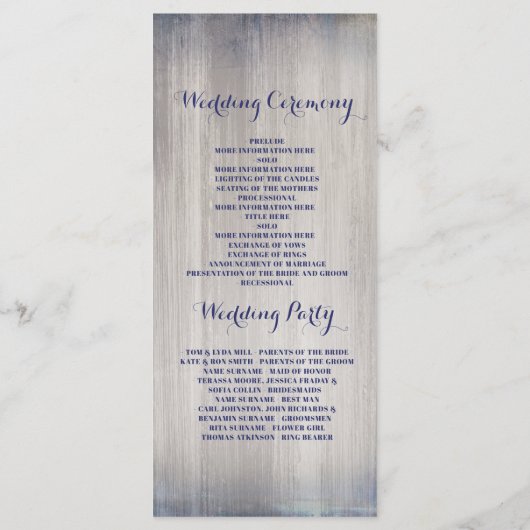 Gouden Anker Nautische Bruiloft Programma's (Achterkant)