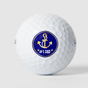 Gouden Anker Nummer 1 Papa Nautische Vaderdag Golfballen