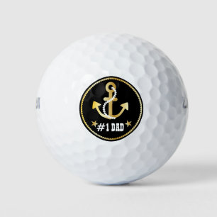 Gouden Anker Nummer 1 Papa Nautische Vaderdag Golfballen
