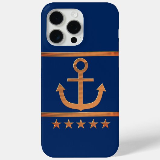gouden anker op marineblauwe achtergrond Case-Mate iPhone case (Achterkant)