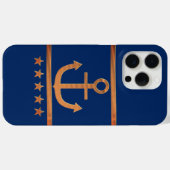 gouden anker op marineblauwe achtergrond Case-Mate iPhone case (Achterkant (horizontaal))