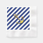 Gouden Anker op Navy Stripes Servet (Voorkant)