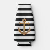 Gouden Anker op Strepen Bottle Cooler (Voorkant)