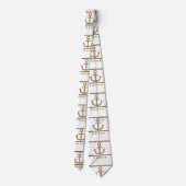 gouden anker op witte achtergrond stropdas (Achterkant)