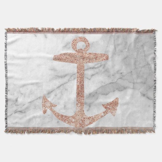 gouden anker roos witte marmer deken (Voorkant)