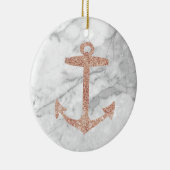 gouden anker roos witte marmer keramisch ornament (Rechts)
