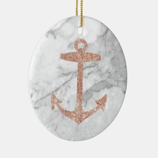 gouden anker roos witte marmer keramisch ornament (Rechts)