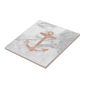 gouden anker roos witte marmer tegeltje (Zijkant)