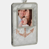 gouden anker roos witte marmer verzilverd omlijst ornament (Rechts)