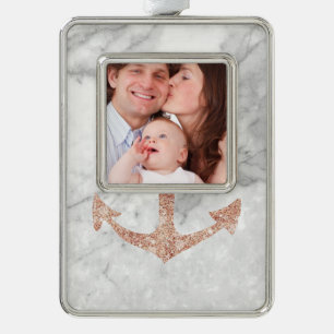 gouden anker roos witte marmer verzilverd omlijst ornament