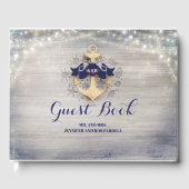 Gouden Anker Rustieke Nautische Bruiloft Gastenboek (Voorkant)