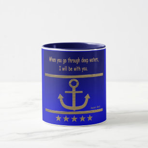 Gouden Anker, symbolen van de liefde ,Jesaja 43:2 Mok
