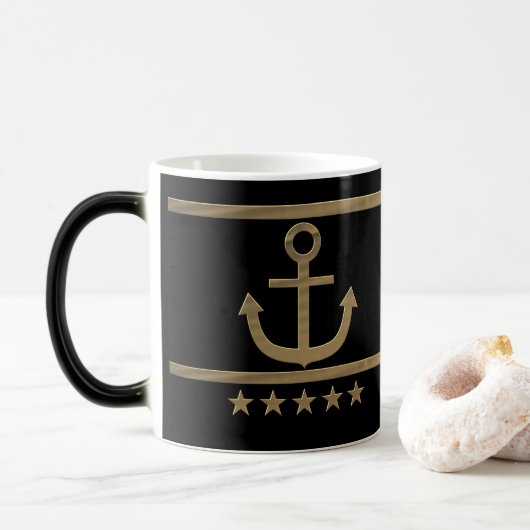 Gouden anker, symbolen van de liefde . magische mok (Met donut)