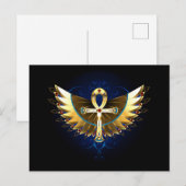Gouden Ankh met Vleugels Aankondigingskaart (Voorkant / Achterkant)