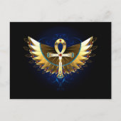 Gouden Ankh met Vleugels Aankondigingskaart (Voorkant)