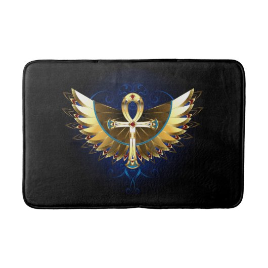 Gouden Ankh met vleugels Badmat (Voorkant)