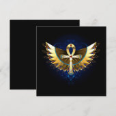 Gouden Ankh met Vleugels Bedankkaart (Voorkant / Achterkant)