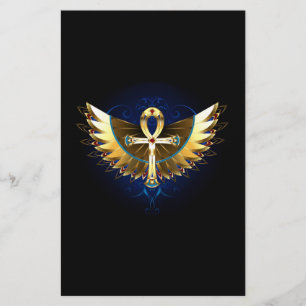 Gouden Ankh met Vleugels Briefpapier