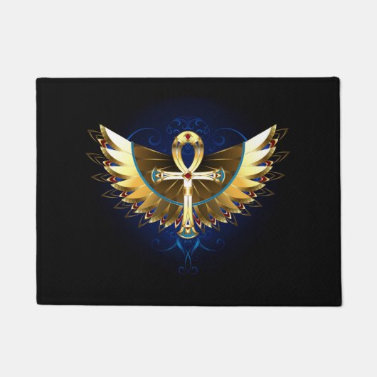 Gouden Ankh met vleugels Deurmat (Voorkant)