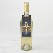 Gouden Ankh met vleugels Flessenhanger (Op fles)