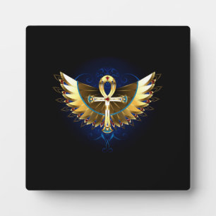 Gouden Ankh met Vleugels Fotoplaat