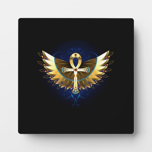 Gouden Ankh met Vleugels Fotoplaat (Voorkant)