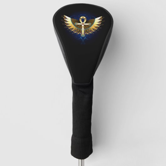 Gouden Ankh met Vleugels Golfheadcover (Voorkant)