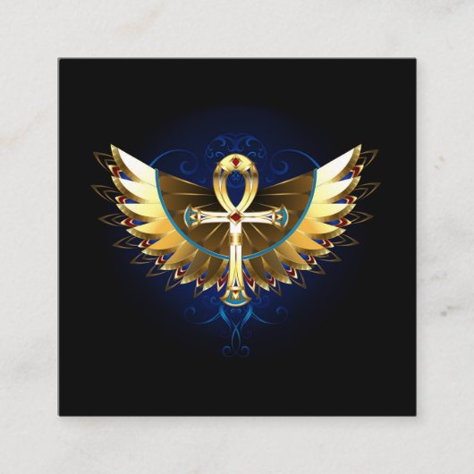 Gouden Ankh met vleugels Informatiekaartje (Voorkant)