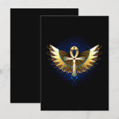 Gouden Ankh met Vleugels Informatiekaartje (Voorkant / Achterkant)