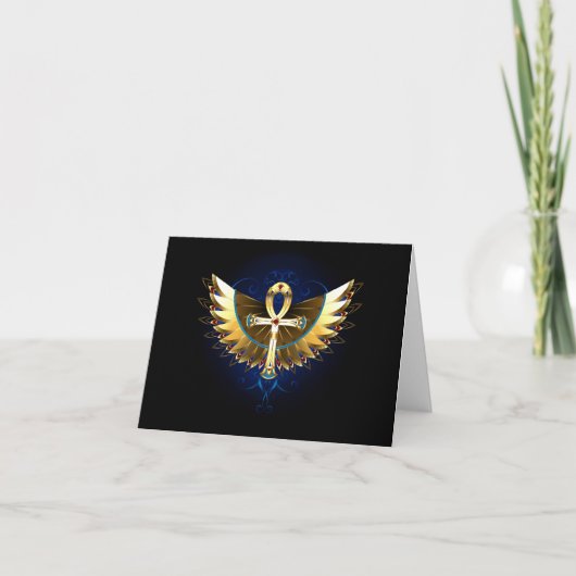 Gouden Ankh met vleugels Kaart (Voorkant)