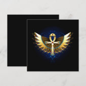 Gouden Ankh met Vleugels Kaart (Voorkant / Achterkant)