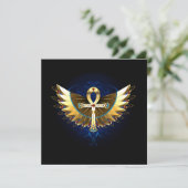 Gouden Ankh met Vleugels Kaart (Staand voorkant)