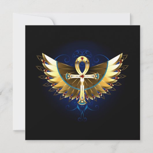 Gouden Ankh met Vleugels Kaart (Voorkant)