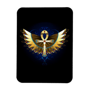 Gouden Ankh met Vleugels Magneet