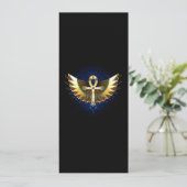 Gouden Ankh met vleugels Menu (Staand voorkant)