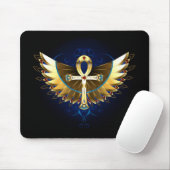 Gouden Ankh met vleugels Muismat (Met muis)