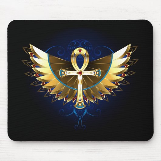 Gouden Ankh met vleugels Muismat (Voorkant)
