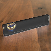 Gouden Ankh met vleugels Naambordje (Zijkant)