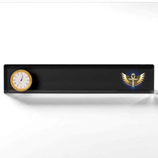 Gouden Ankh met Vleugels Naambordje (Voorkant)