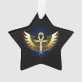 Gouden Ankh met vleugels Ornament (achterkant)
