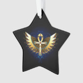 Gouden Ankh met vleugels Ornament (voorkant)