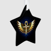 Gouden Ankh met vleugels Ornament (voorkant)