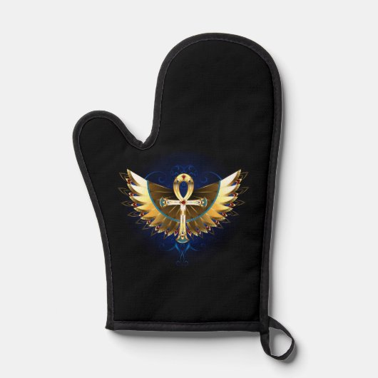 Gouden Ankh met Vleugels Ovenwant (Voorkant)