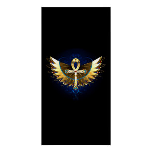 Gouden Ankh met Vleugels Perfect Poster